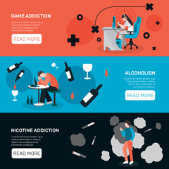 Addictions Horizontal Banners Set