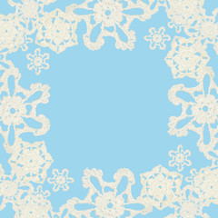 Christmas card with snowflakes crocheted 