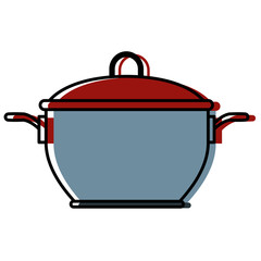 Pot kitchen utensil icon vector illustration graphic design