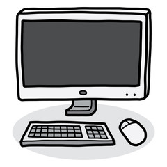 modern computer / cartoon vector and illustration, hand drawn style, isolated on white background.
