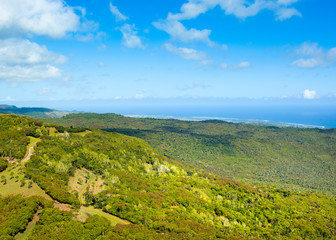Aerial view of Mauritius island