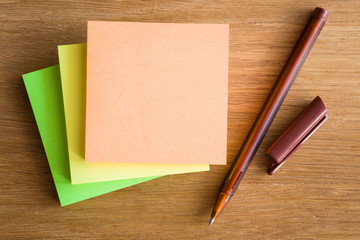 Empty place on the colorful sticky notes for a important ideas, plans, memories, messages,...
