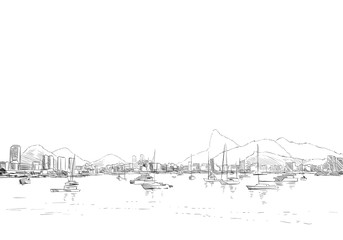 Fototapeta premium Rio de janeiro. Brazil. Hand drawn city sketch. Vector illustration.