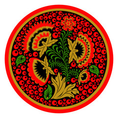 Rosyjska taca w stylu etnicznym Hohloma - 177394141