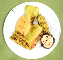 dish of vegetables grilled on a plate