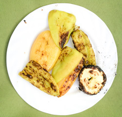 dish of vegetables grilled on a plate