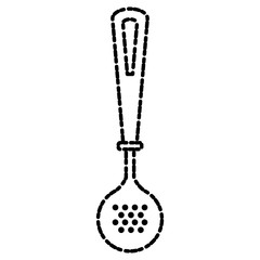 Frying spoon kitchen utensil icon vector illustration graphic design