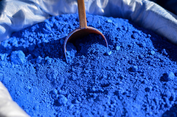 Powdered blue pigment