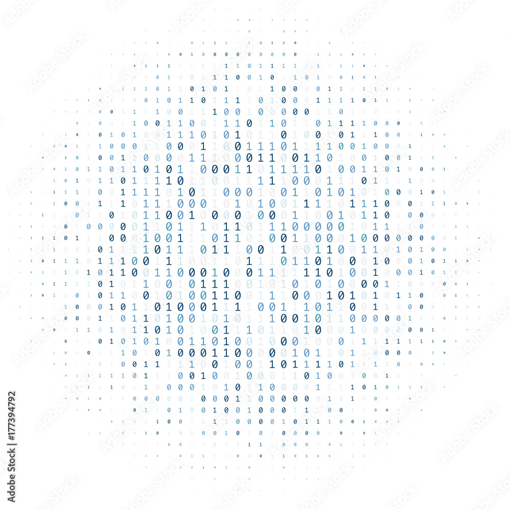 Fototapete binary code digital technology background made with zeros and ones