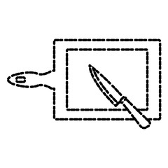 Knife with table kitchen utensil icon vector illustration graphic design