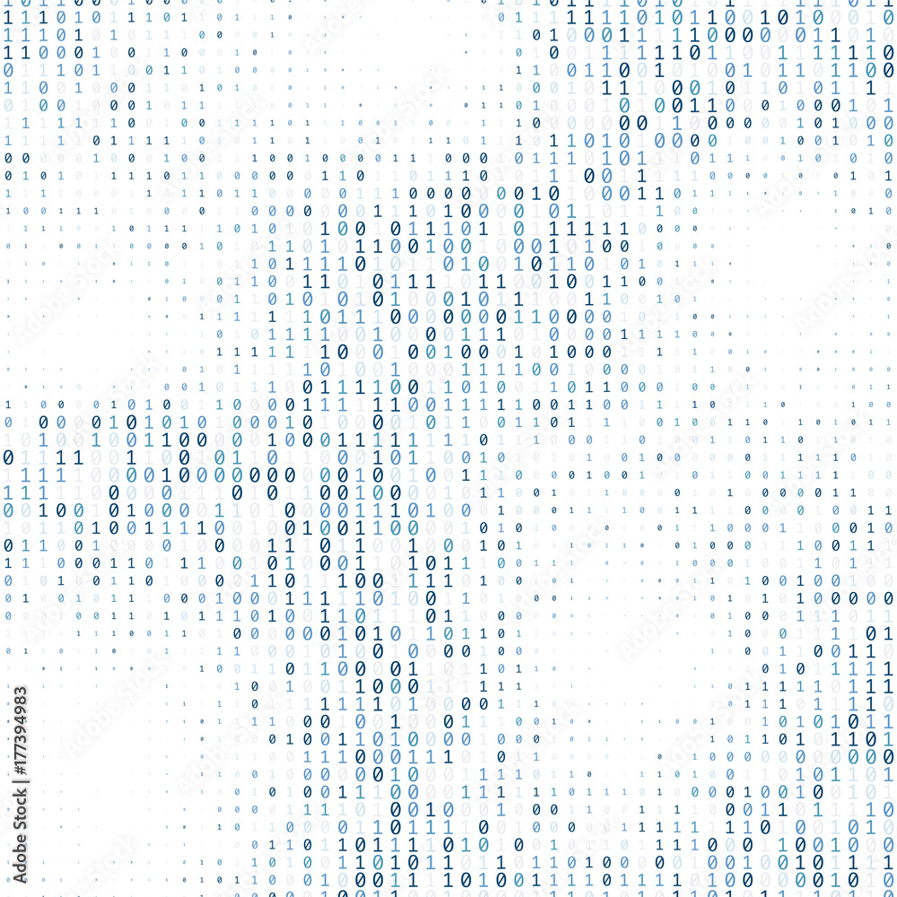 Fototapete binary code digital technology background made with zeros and ones