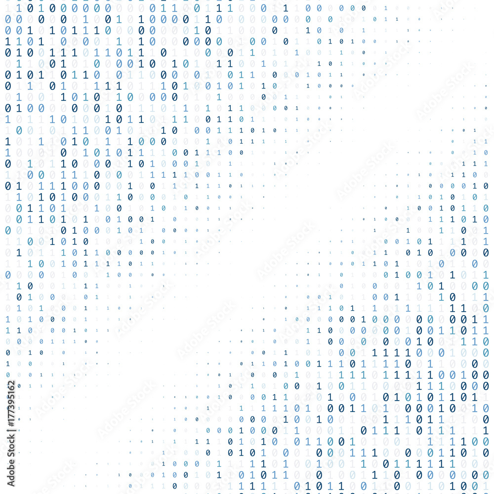 Poster Binary code digital technology background made with zeros and ones