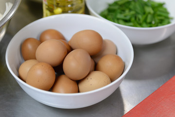 eggs in white bowl