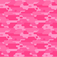 Fototapeta na wymiar Pink camouflage. Girl pattern. Abstract seamless pattern with rounded lines. Dynamic background.