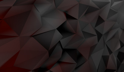 3D Rendering Of Abstract Low Poly Shape Background