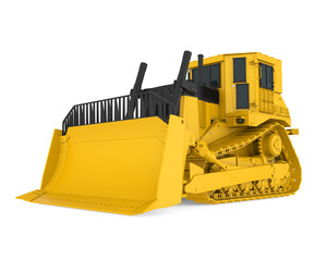 Yellow Bulldozer Isolated