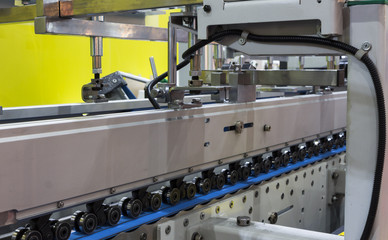 detail of a folder gluer machine