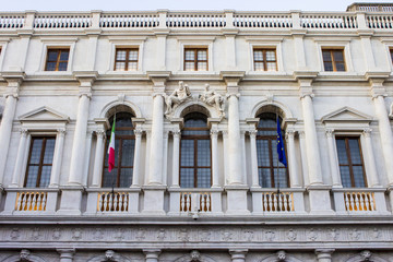 The Biblioteca Civica Angelo Mai on the Piazza Vecchia, occupying the Palazzo Nuovo di Bergamo