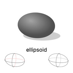 Ellipsoid. Geometric shape. Isolated on white background. Vector illustration.