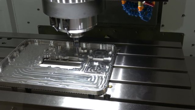 4K video footage of milling machining center, CNC turning center metal processing machine