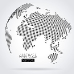 Pixel world map made from small squares