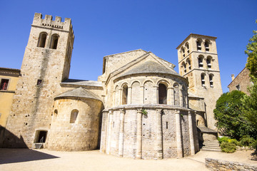 Fototapeta na wymiar The benedictine Abbey of St Peter and St Paul in Caunes-Minervois, France, in the so-called Land of the Cathars