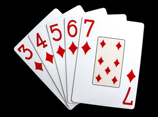 Poker Hand Diamond Straight Flush