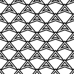 Fototapeta premium Geometric ornament. Black and white seamless pattern