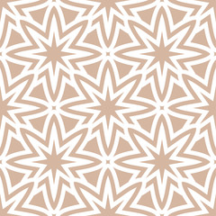 Geometric seamless pattern. Beige ornamental design