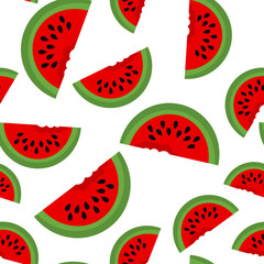 Seamless background with watermelon slices. Vector illustration. design for greeting card and invitation of seasonal summer holiday