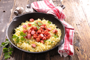 spicy rice and sausage