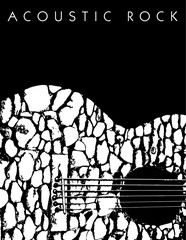 An acoustic rock music background with space for your text   