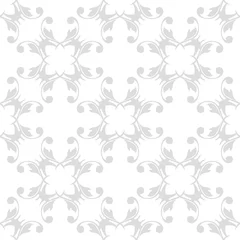 Foto op Canvas Seamless gray and white pattern with wallpaper ornaments © Liudmyla