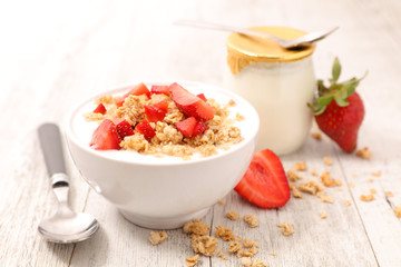 Fototapeta na wymiar bowl with muesli,berry and yogurt