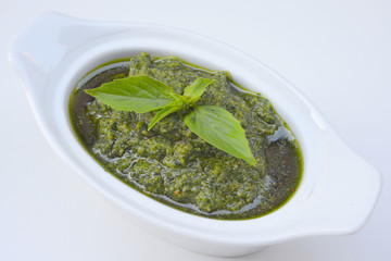 Pesto sauce in a bowl
