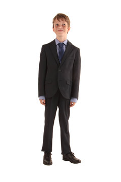 isolated photo of a funny boy in a suit