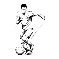 soccer player running with ball © quicklinestudio