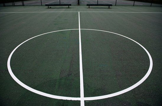 Surface Of A Municipal Basketball Court