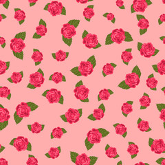 Rose seamless pattern. Seamless pattern with flowers roses. Floral seamless background.