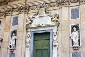 Fototapeta na wymiar The Chiesa del Gesu e dei Santi Ambrogio e Andrea, a baroque church in the center of Genoa, Italy