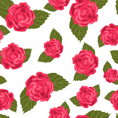 Rose seamless pattern. Seamless pattern with flowers roses. Floral seamless background.
