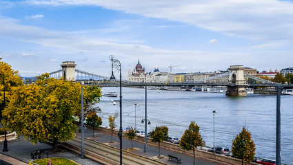 View of the Budapest embankment. Hungary.