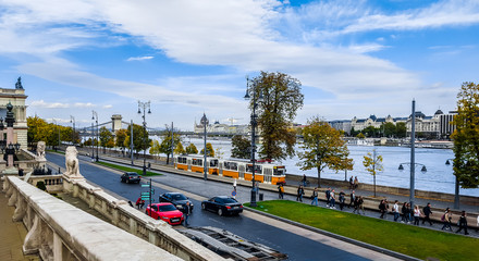 Obraz premium View of the Budapest embankment. Hungary.