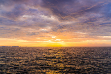 Sunset sky background on the beach.