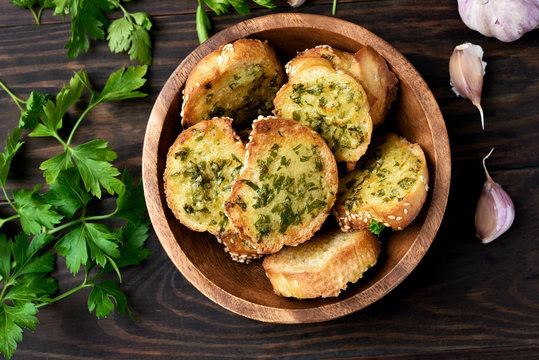 Fototapeta Toasted bread with cheese and greens