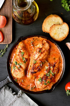 Chicken breast with tomato sauce