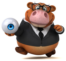 Naklejka premium Fun cow - 3D Illustration