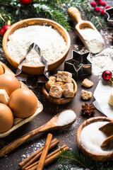 Ingredients for cooking christmas  baking