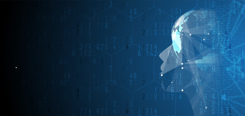 Artificial intelligence. Technology web background. Virtual concept