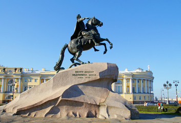 Monument to Peter the Great on the Senate Square "The Bronze Horseman", St. Petersburg, Russia